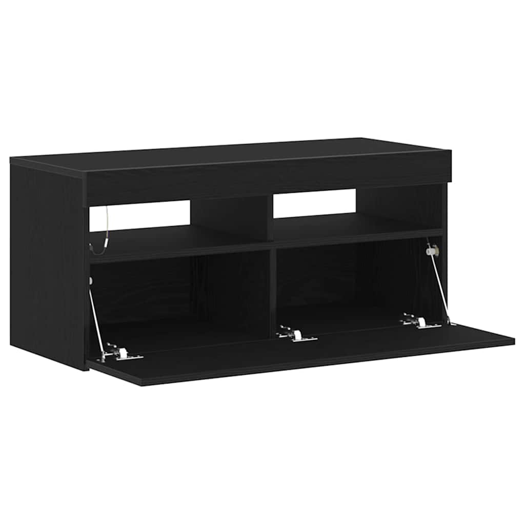TV Cabinet 90 x 35 x 40 cm Black Oak Engineered Wood