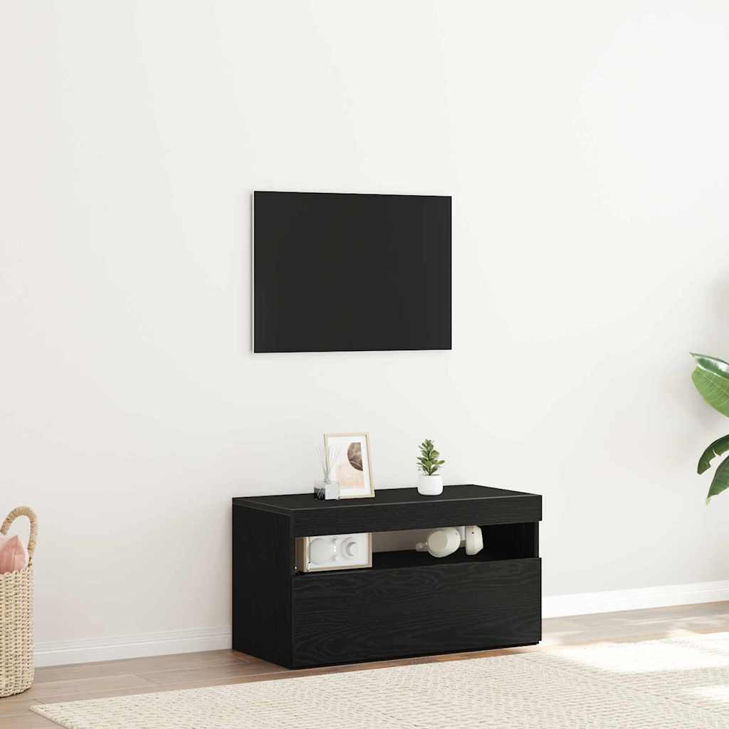 TV Cabinet 75 x 35 x 40 cm Black Oak Engineered Wood