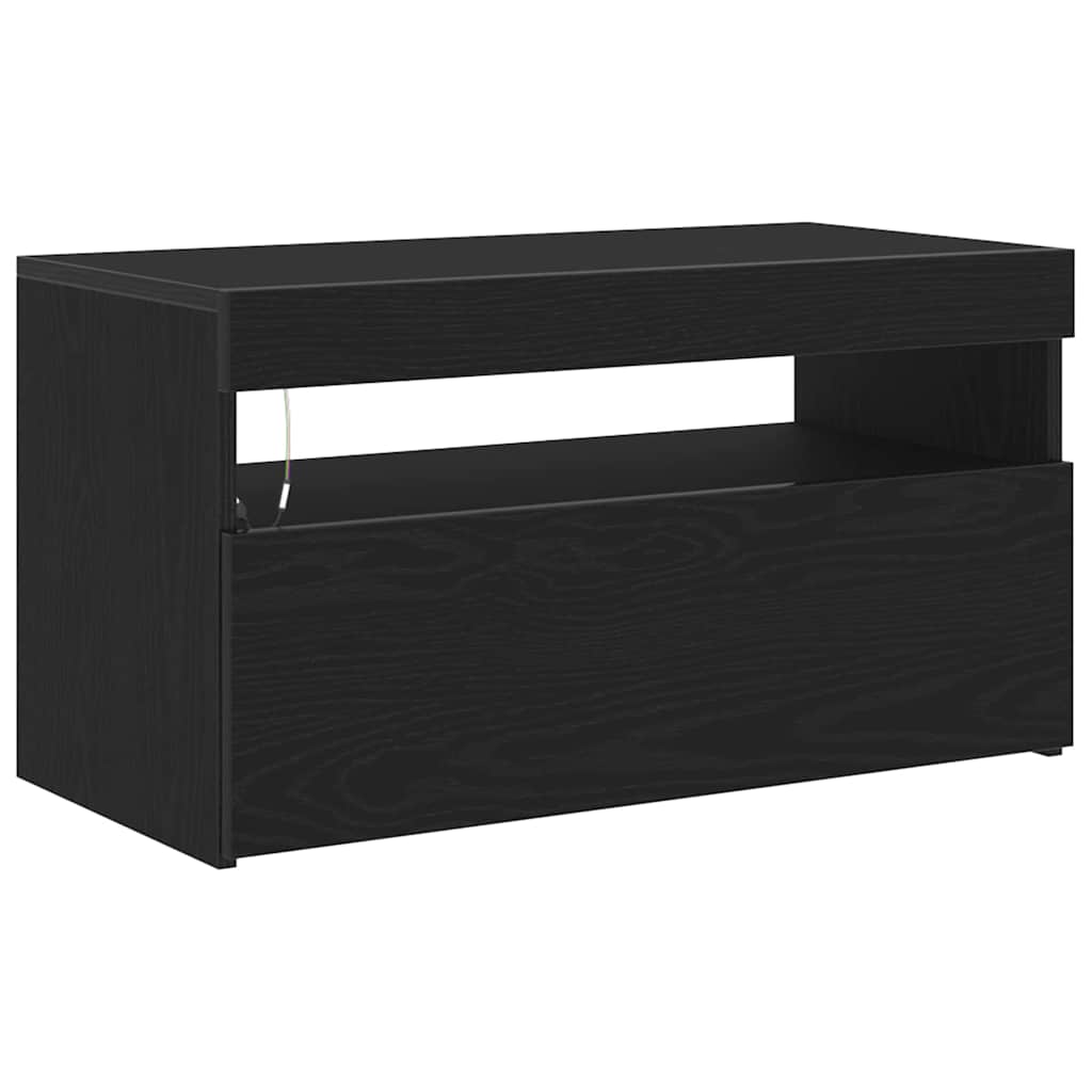 TV Cabinet 75 x 35 x 40 cm Black Oak Engineered Wood