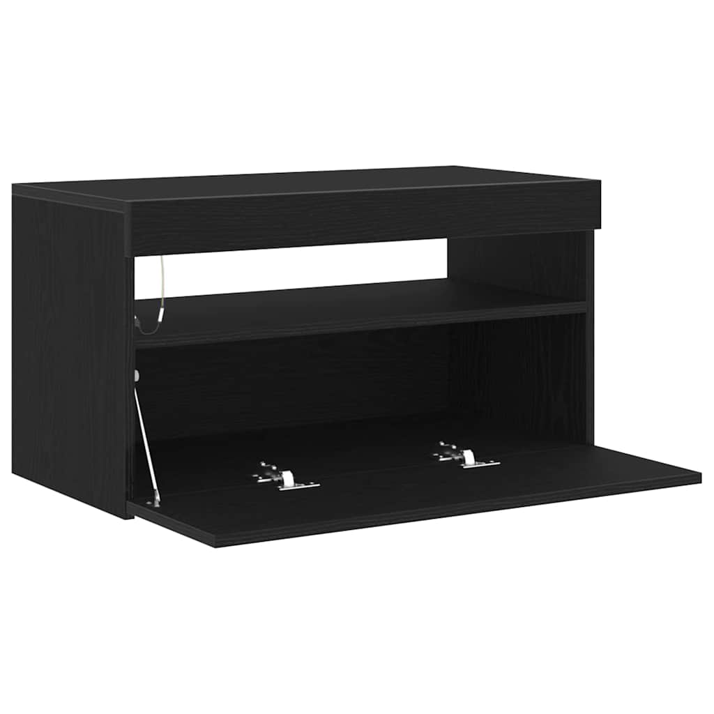 TV Cabinet 75 x 35 x 40 cm Black Oak Engineered Wood