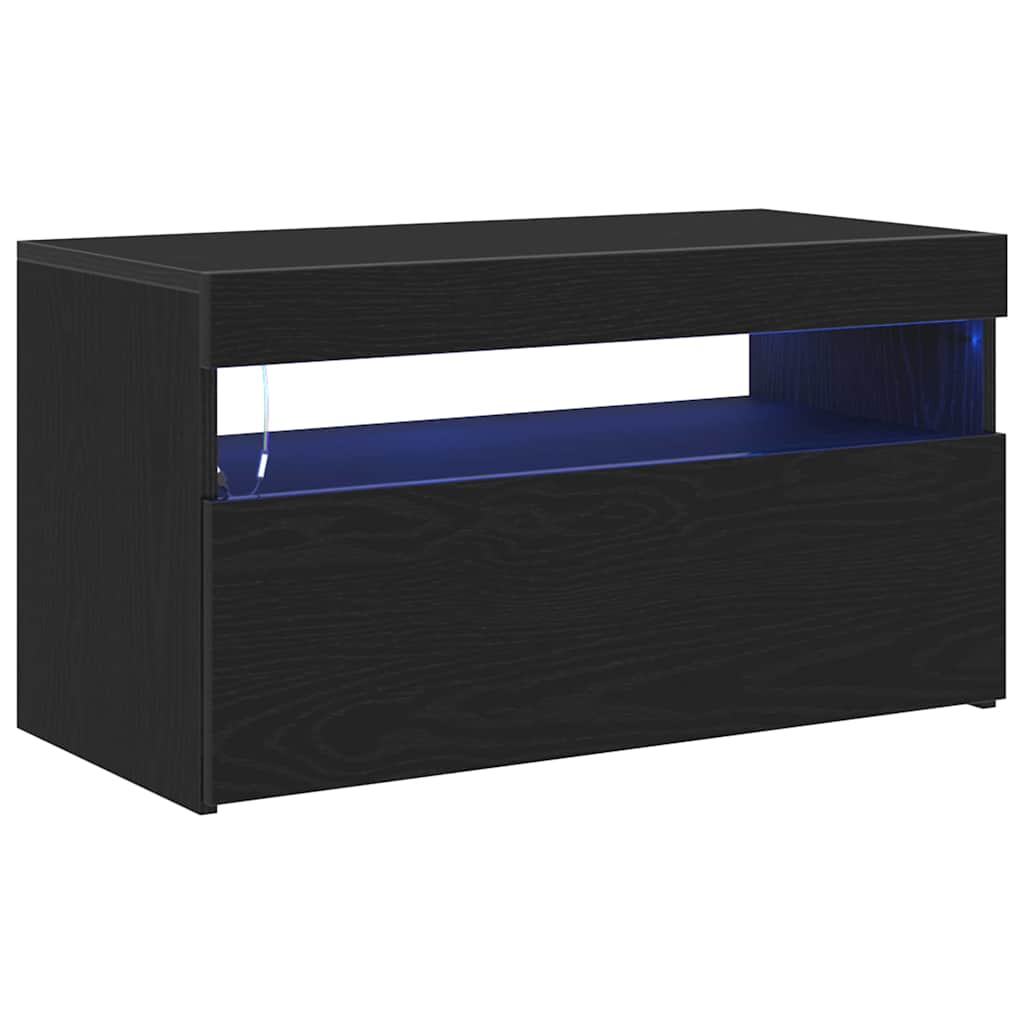 TV Cabinet 2 pcs Black Oak Engineered Wood