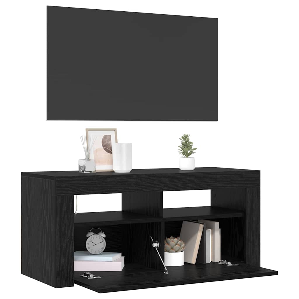 TV Cabinet Black Oak 90 x 35 x 40 cm Engineered Wood