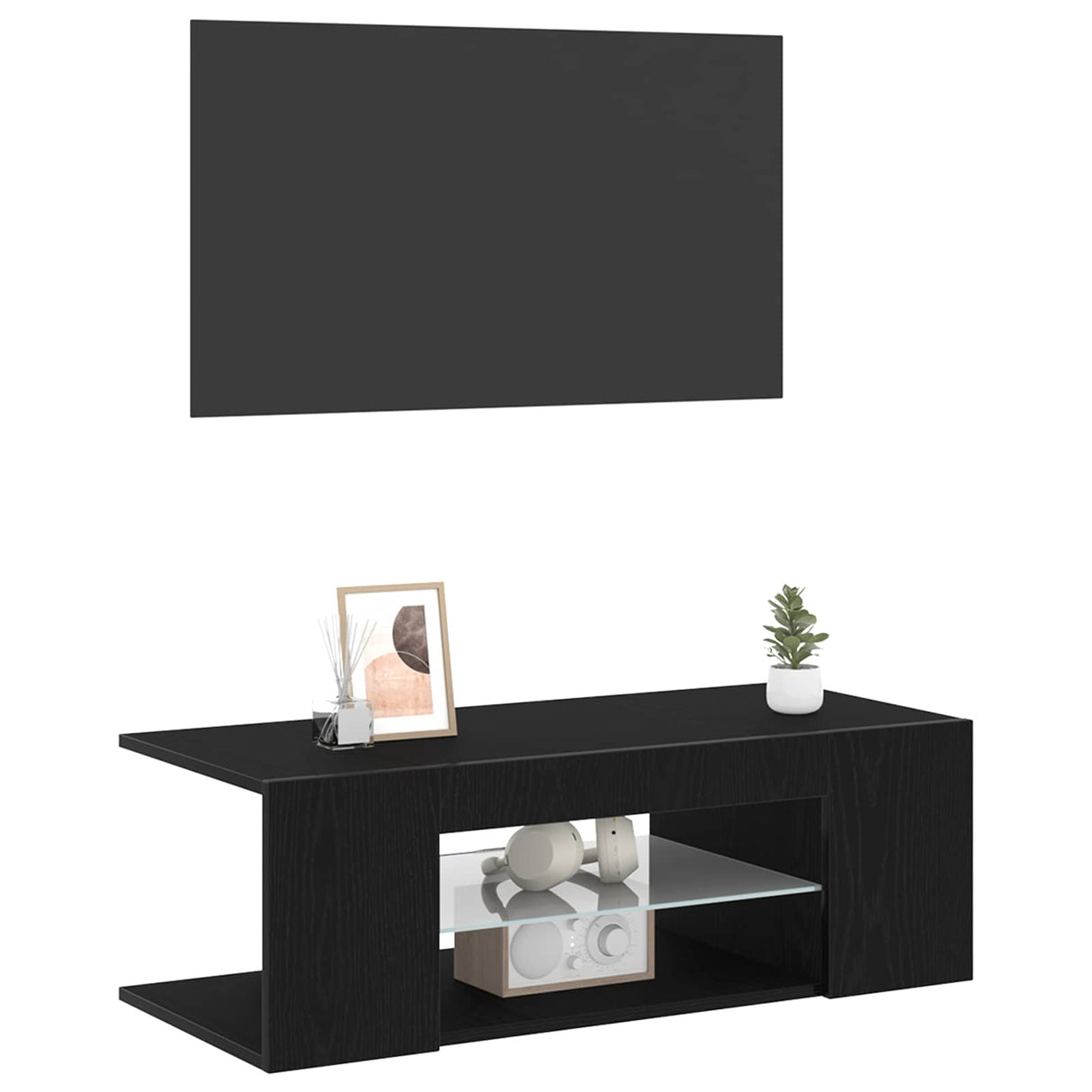 TV Cabinet 90 x 39 x 30 cm Black Oak Engineered Wood