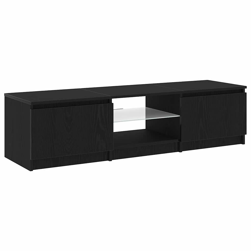 TV Cabinet Black Oak 140 x 38,5 x 36 cm Engineered Wood