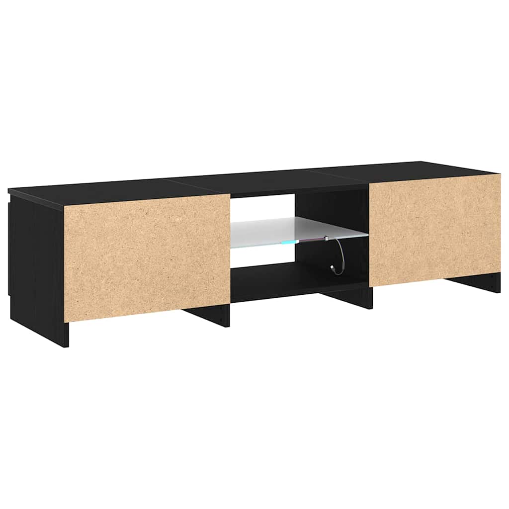 TV Cabinet Black Oak 140 x 38,5 x 36 cm Engineered Wood