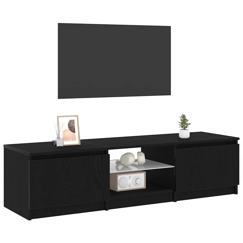 TV Cabinet 140 x 38,5 x 36 cm Black Oak Engineered Wood