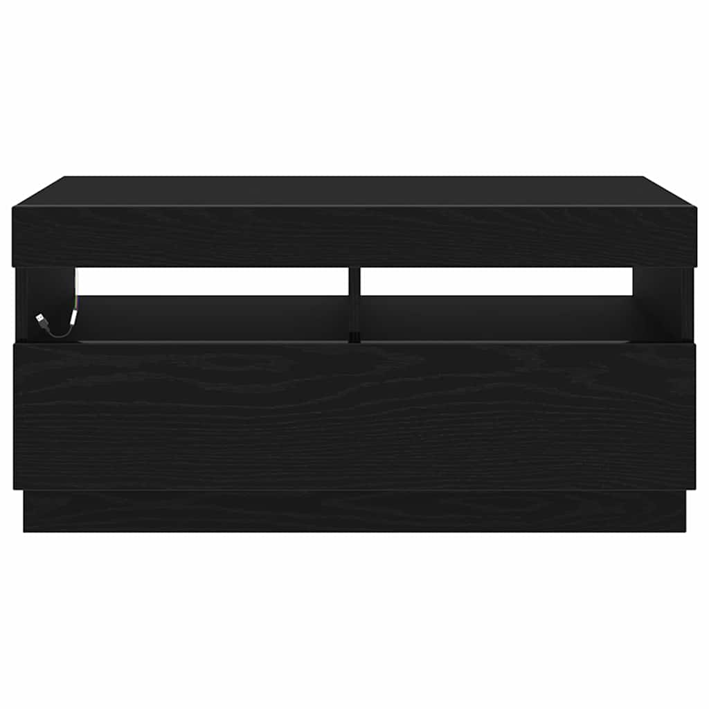 TV Cabinet Black Oak 80 x 35 x 40 cm Engineered Wood