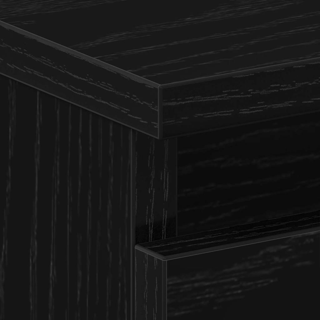 Bedside Cabinet with Drawer 2 pcs Black Oak 40 x 35 x 62,5 cm