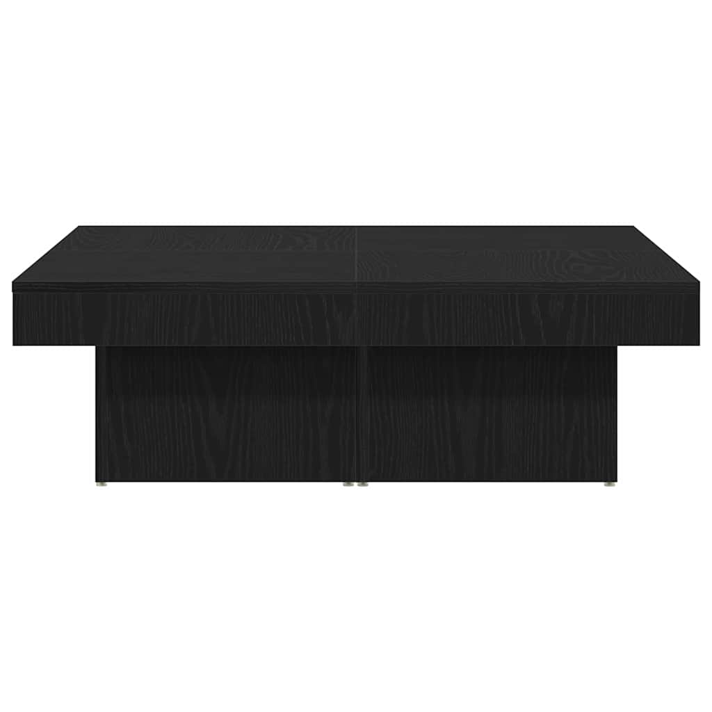 Coffee Table Black Oak 90 x 90 x 28 cm Engineered Wood