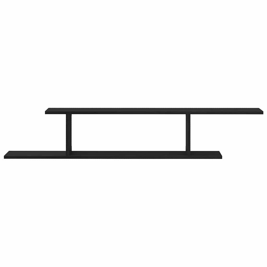 Wall-mounted TV Shelf with Shelf Black Oak 125 x 18 x 23 cm