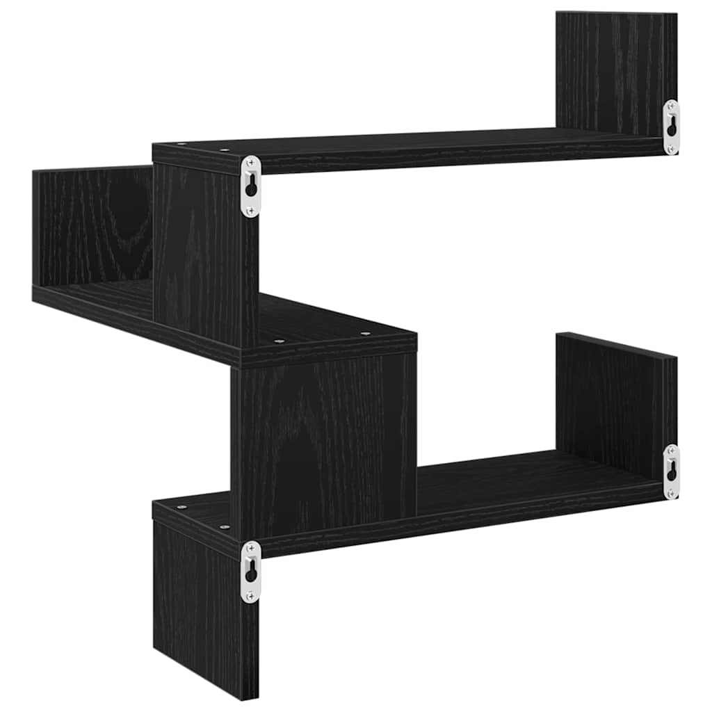 Wall Shelf 2 pcs Black Oak 40 x 40 x 49,5 cm Engineered Wood