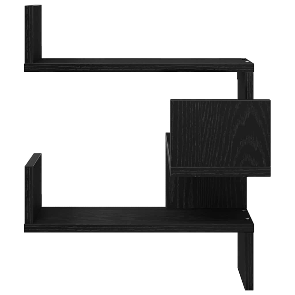 Wall Shelf 2 pcs Black Oak 40 x 40 x 49,5 cm Engineered Wood