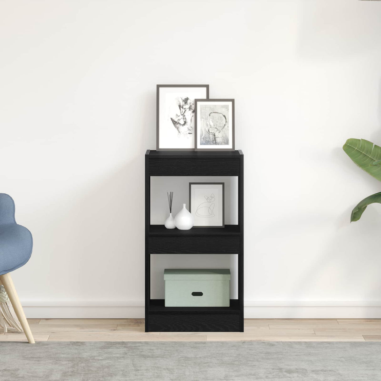 Book Cabinet 2-Tier 40 x 30 x 71,5 cm Engineered Wood Black Oak