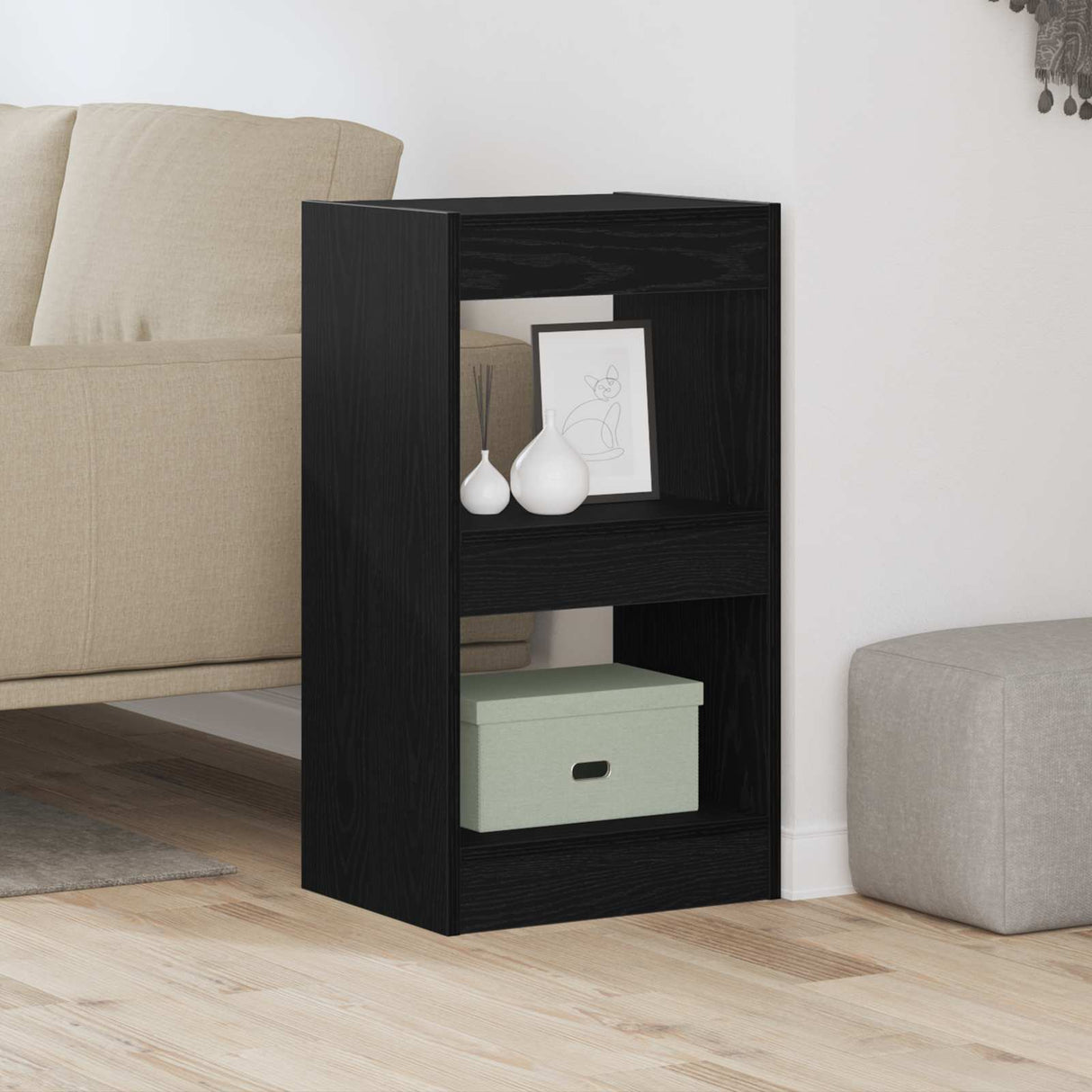 Book Cabinet 2-Tier 40 x 30 x 71,5 cm Engineered Wood Black Oak