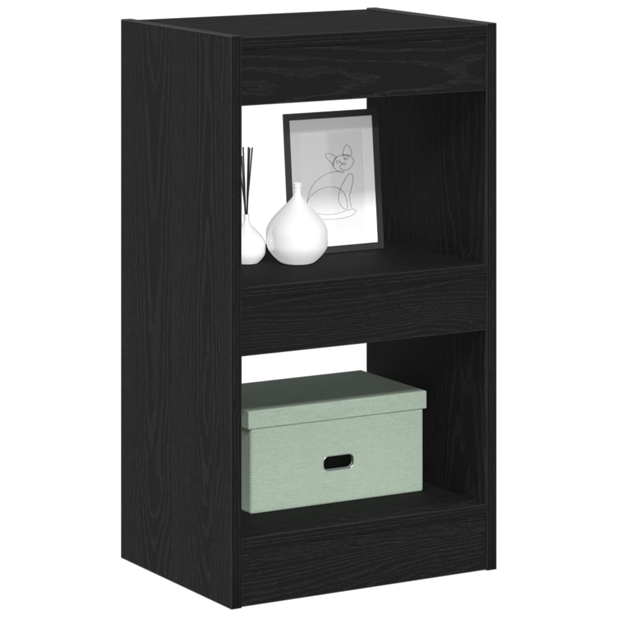 Book Cabinet 2-Tier 40 x 30 x 71,5 cm Engineered Wood Black Oak