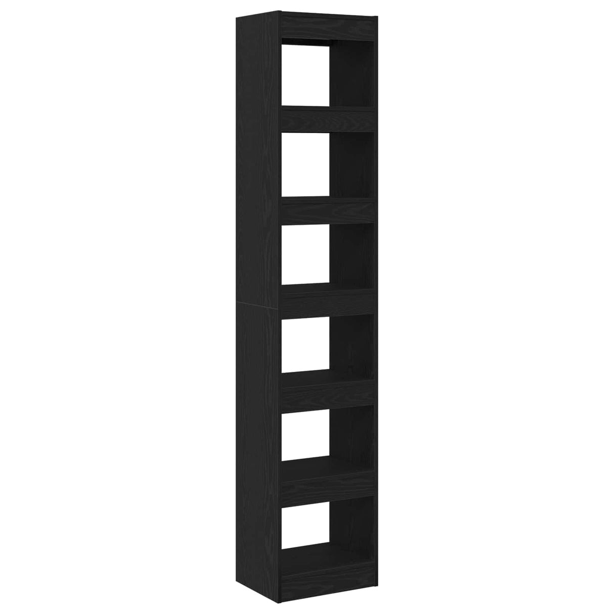 Book Cabinet 6-Tier 40 x 30 x 198 cm Engineered Wood Black Oak