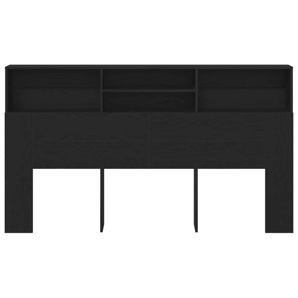 Headboard Cabinet Black Oak Engineered Wood