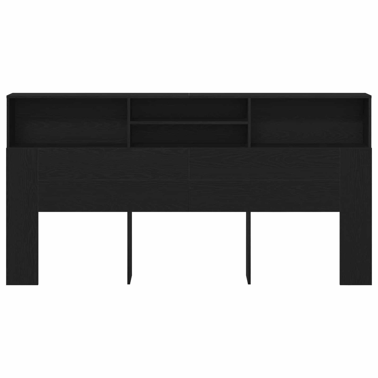 Headboard Cabinet Black Oak 200 x 19 x 103,5 cm Engineered Wood