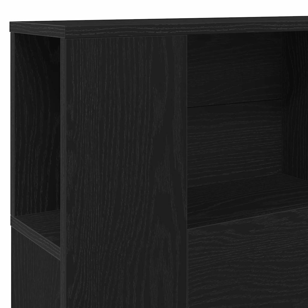 Headboard Cabinet Black oak 160 x 19 x 104.5 cm Engineered wood