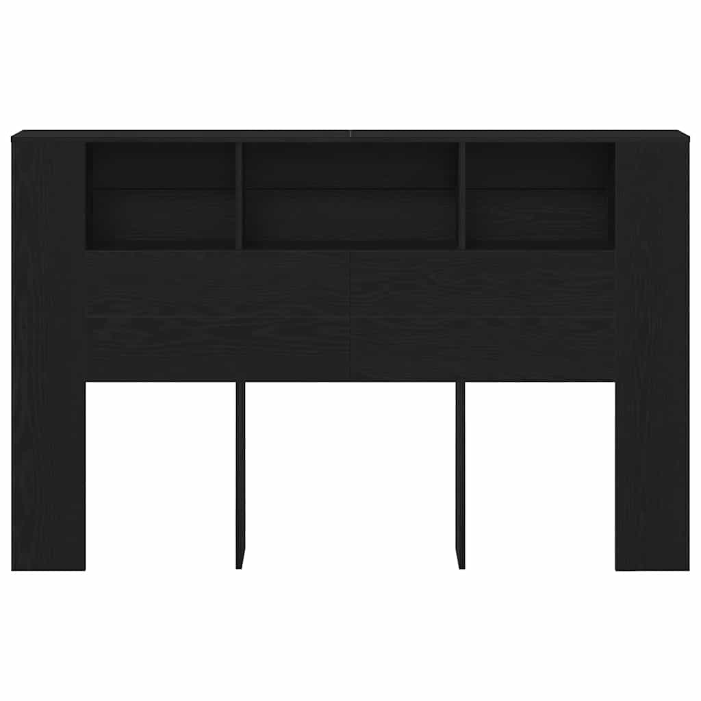 Headboard Cabinet Black oak 160 x 19 x 104.5 cm Engineered wood