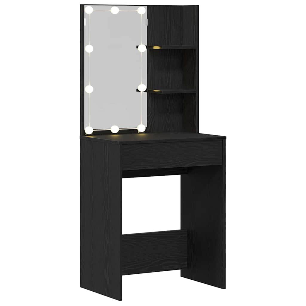 Dressing Table Black Oak 60 x 40 x 140 cm Engineered Wood