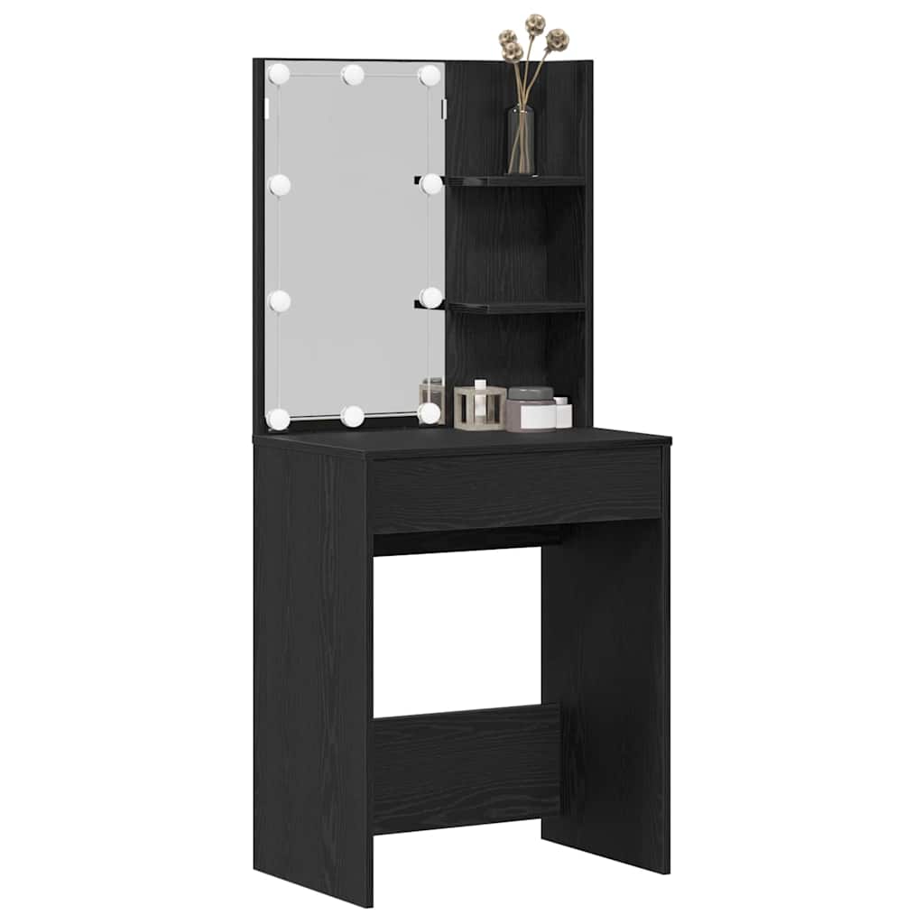Dressing Table Black Oak 60 x 40 x 140 cm Engineered Wood