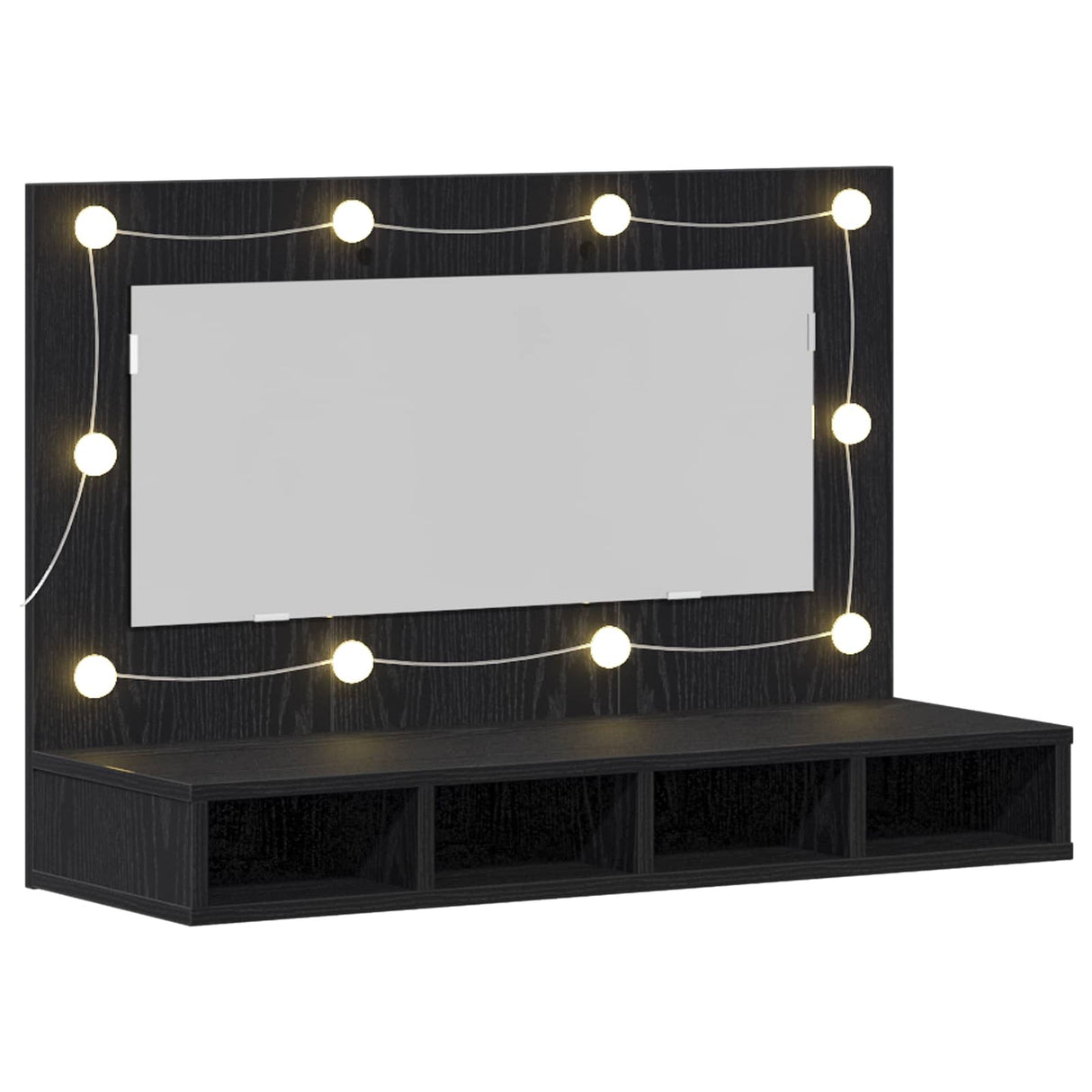 Mirror Cabinet Black Oak 90 x 31,5 x 62 cm Engineered Wood