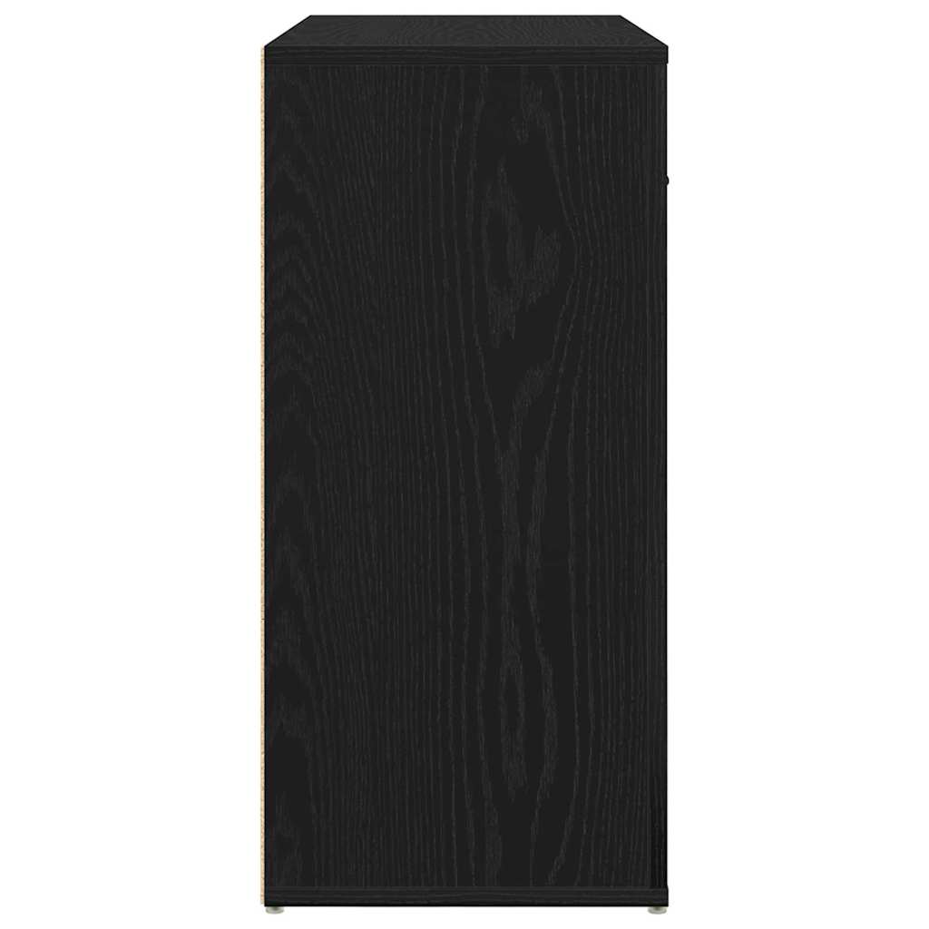 Sideboard with Drawer Black Oak 80 x 33 x 70 cm Engineered Wood