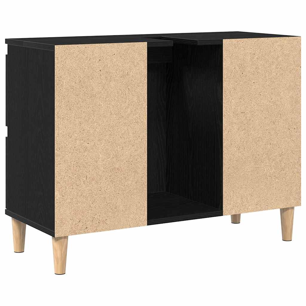Bathroom Sink Cabinet Black Oak 80 x 33 x 60 cm Engineered Wood
