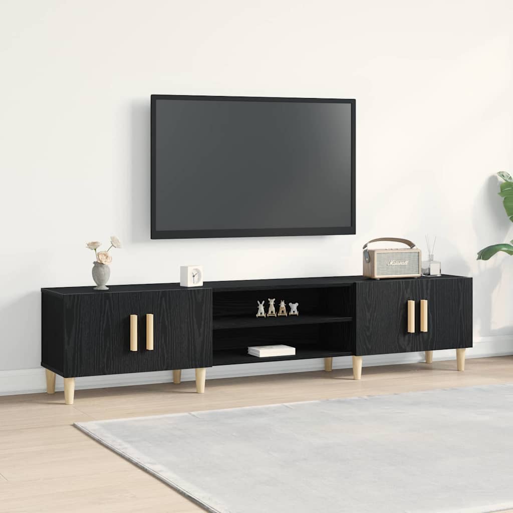 TV Cabinet Black Oak 180 x 31,5 x 40 cm Engineered Wood
