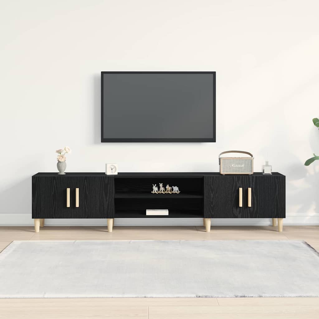 TV Cabinet Black Oak 180 x 31,5 x 40 cm Engineered Wood