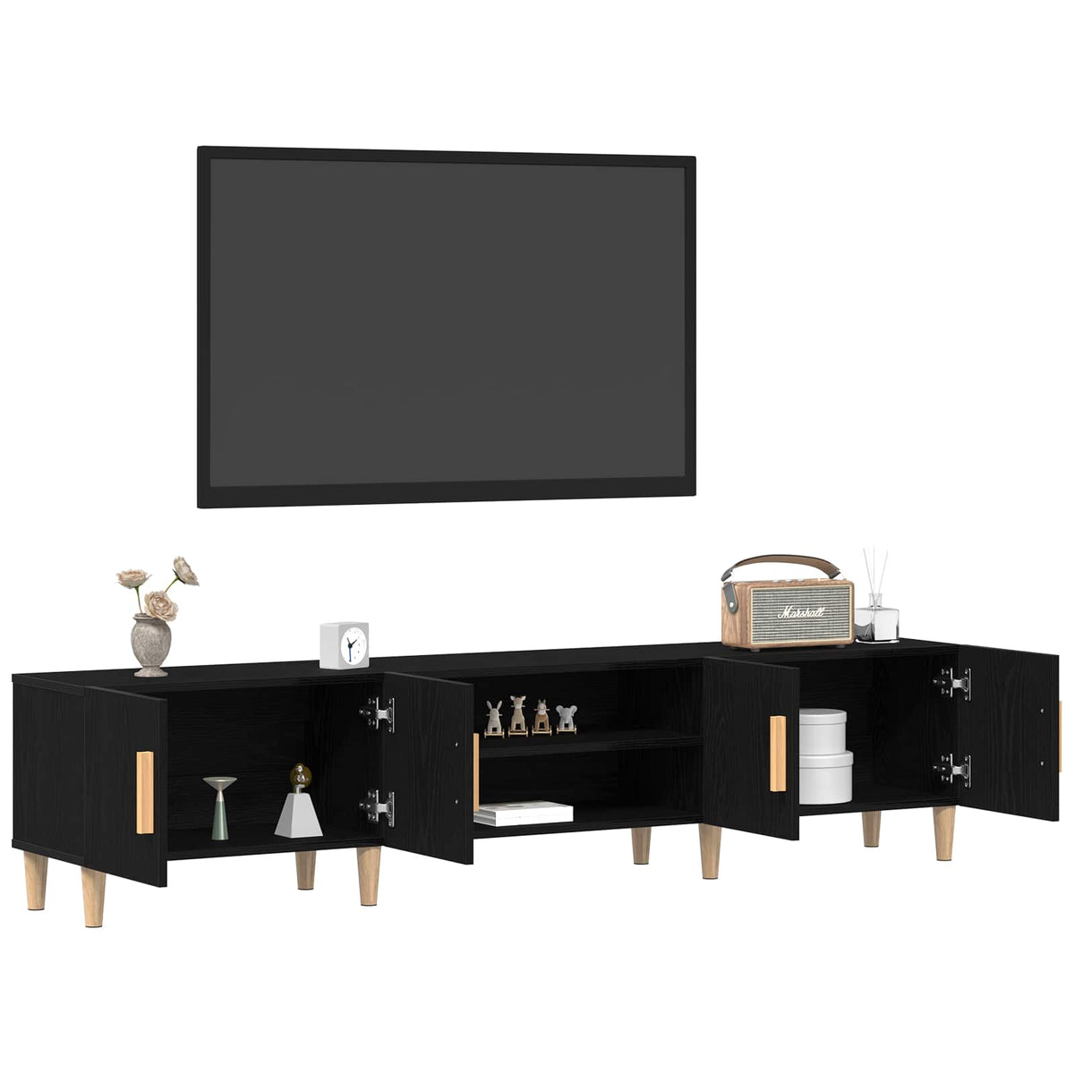 TV Cabinet 180 x 31,5 x 40 cm Black Oak Engineered Wood
