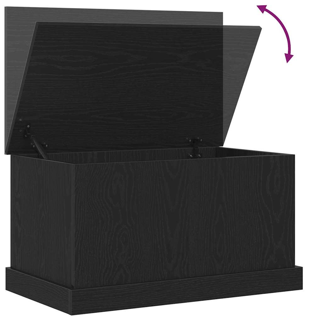 Storage Box Black oak 70 x 40 x 38 cm Engineered Wood
