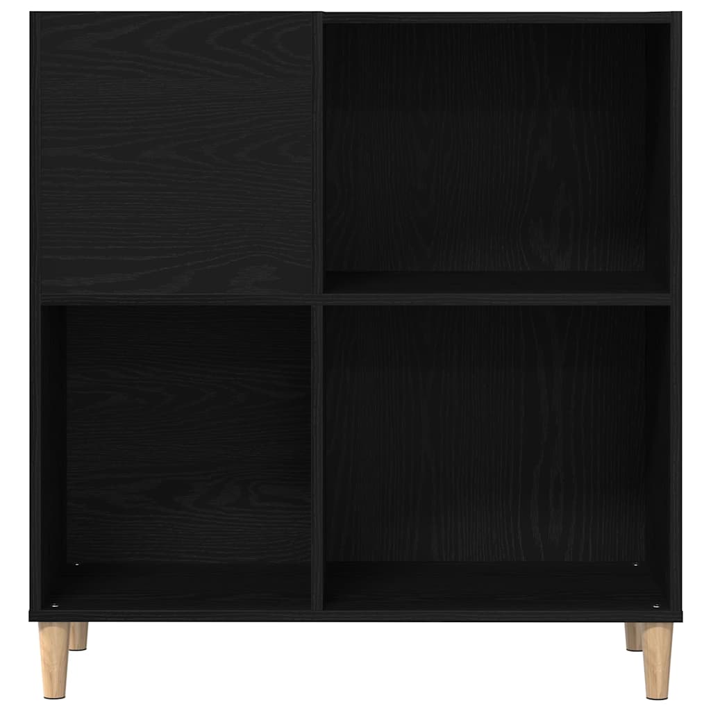 Record Cabinet Black Oak 84,5 x 38 x 89 cm Engineered Wood