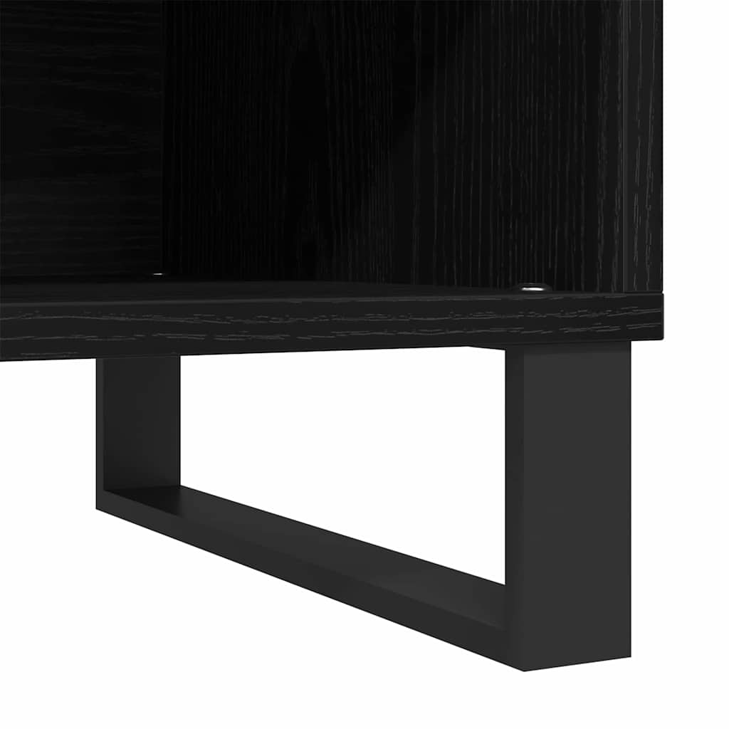 Record Cabinet Black oak 85 x 38 x 48 cm Engineered Wood