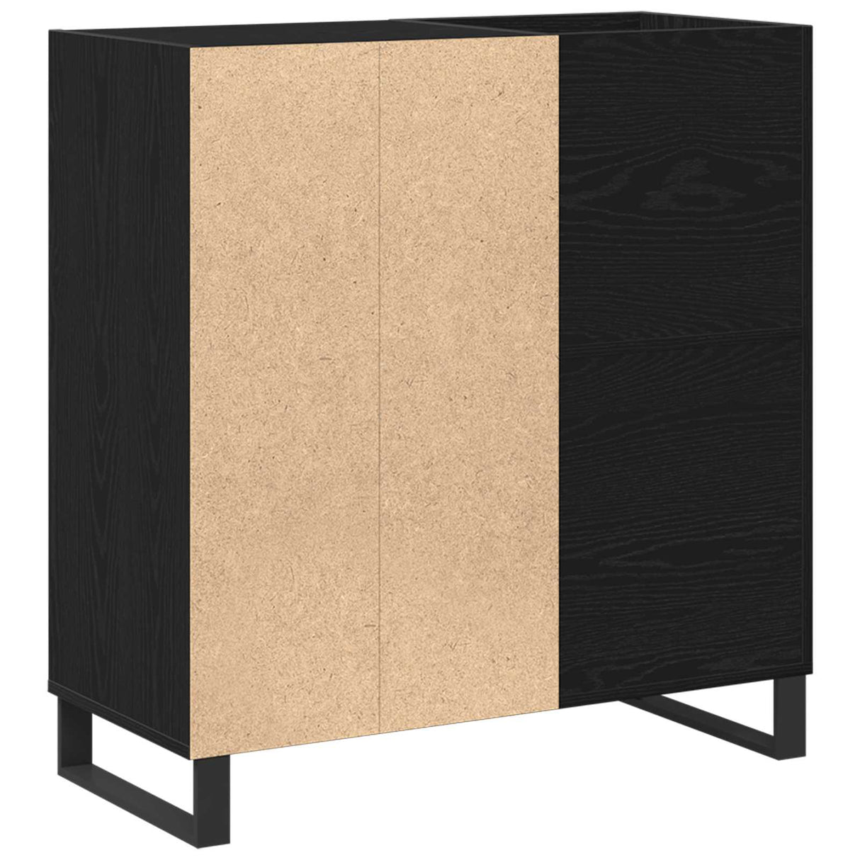 Record Cabinet Black Oak 84,5 x 38 x 89 cm Engineered Wood