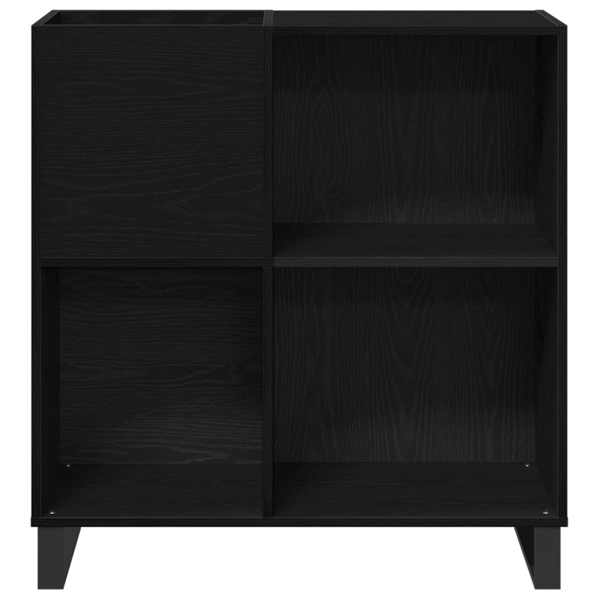 Record Cabinet Black Oak 84,5 x 38 x 89 cm Engineered Wood