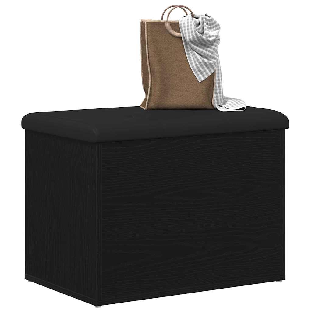 Storage Bench Black oak 62 x 42 x 45 cm Engineered Wood