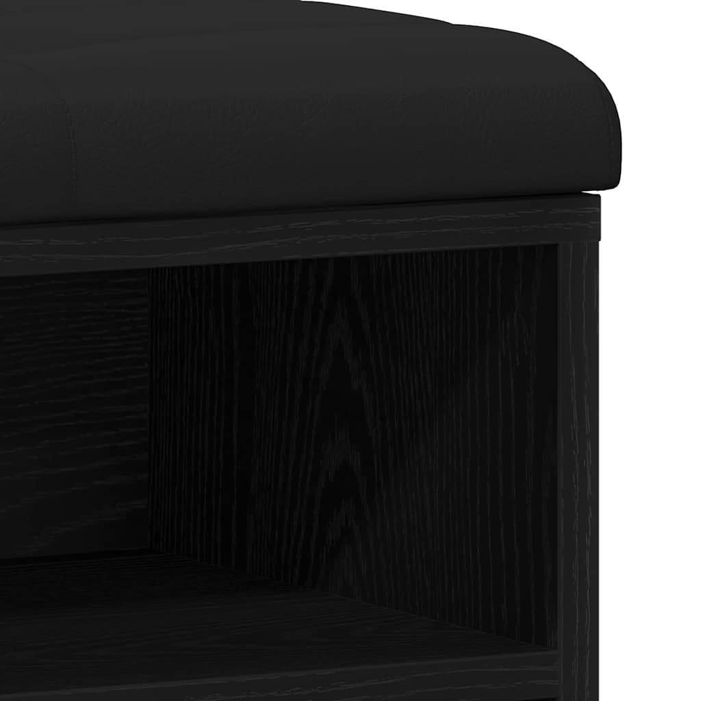 Shoe Bench with Storage Black 80 x 30 x 48 cm Engineered wood