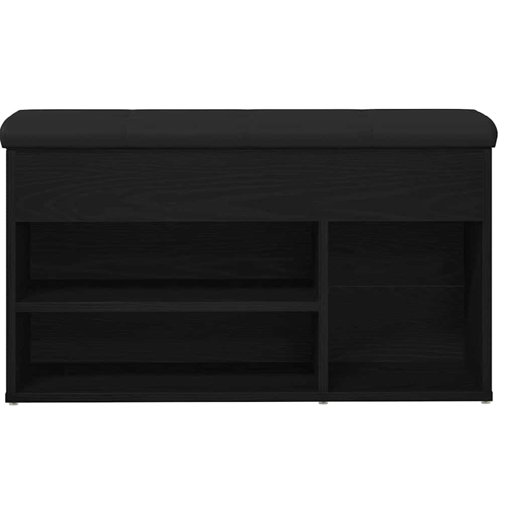 Shoe Bench Black 80 x 30 x 45 cm Engineered Wood