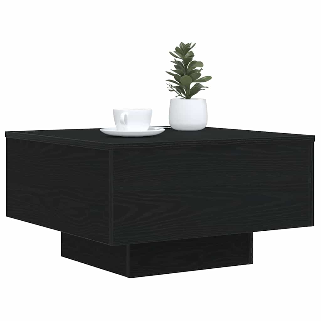 Coffee Table Black Oak 55 x 55 x 31 cm Engineered Wood