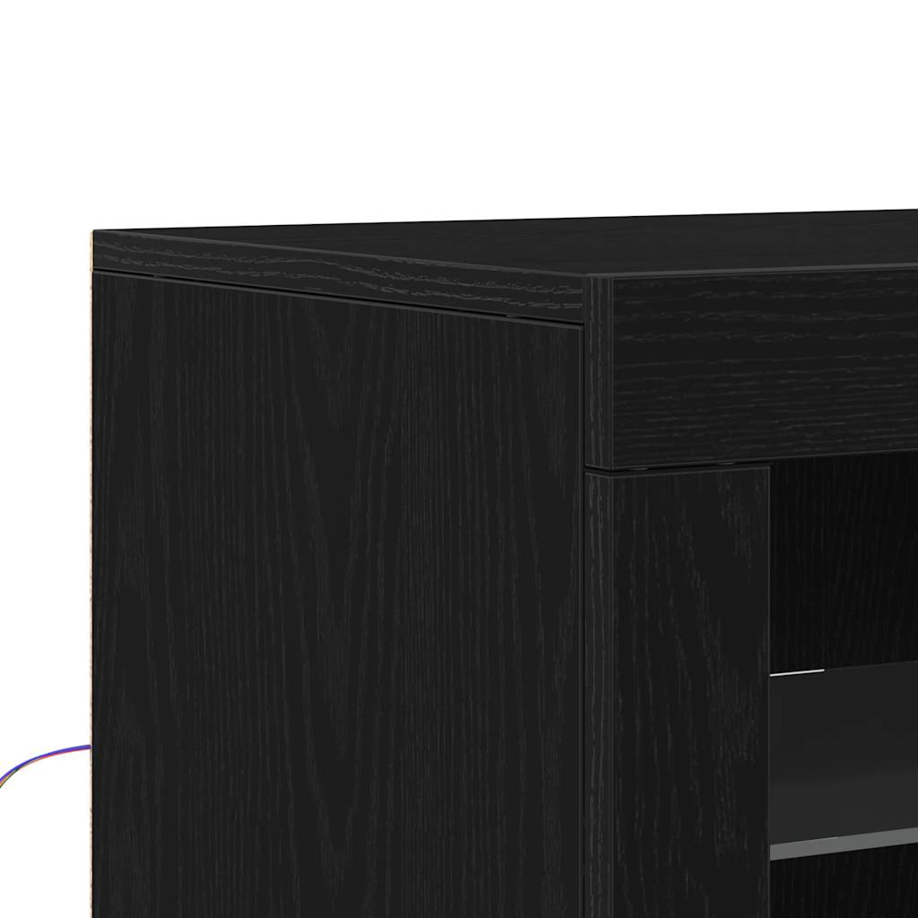 LED Sideboard Black 41 x 37 x 100 cm Engineered Wood
