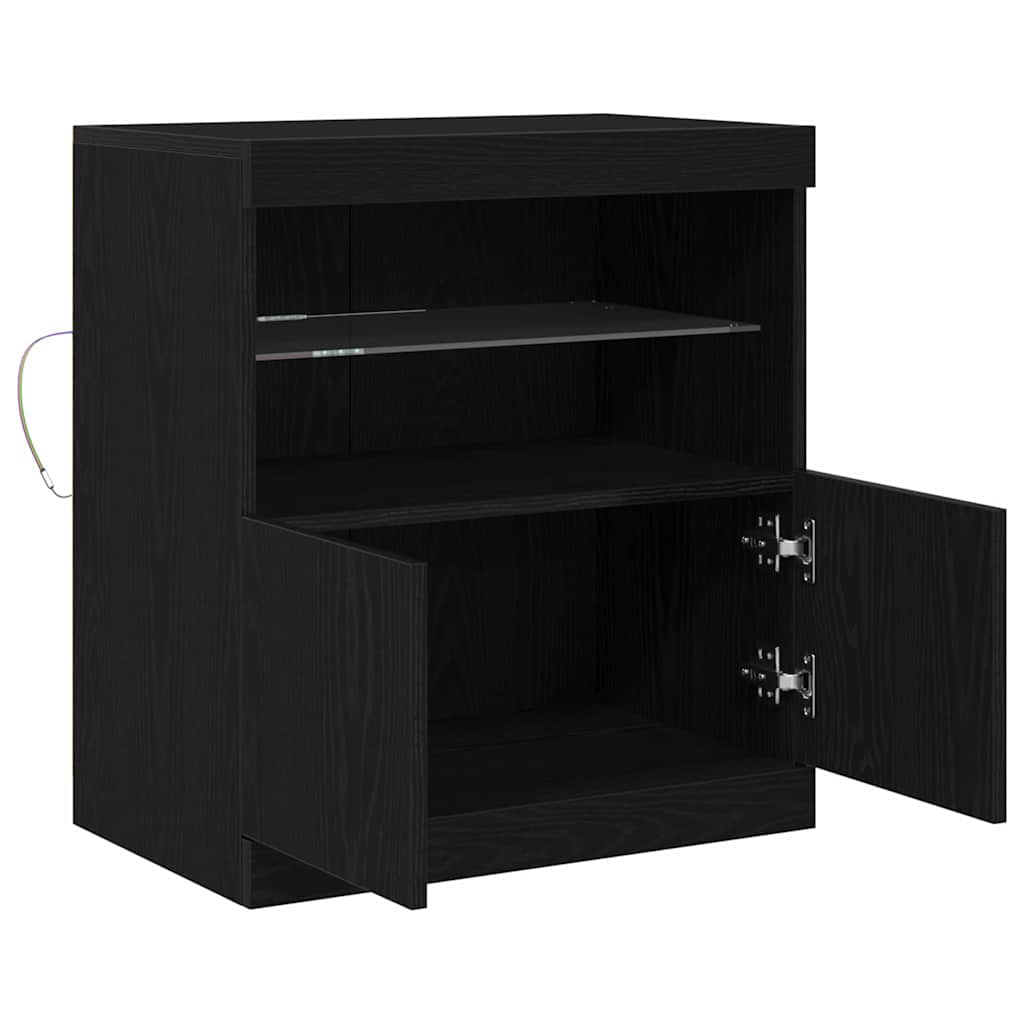 LED Sideboard Black 60,5 x 37 x 67 cm Engineered Wood