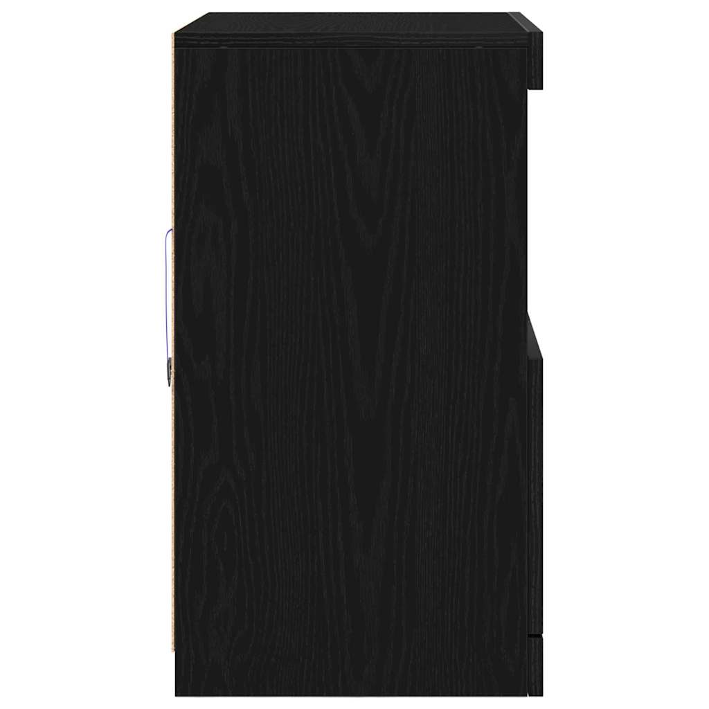 LED Sideboard Black 60,5 x 37 x 67 cm Engineered Wood