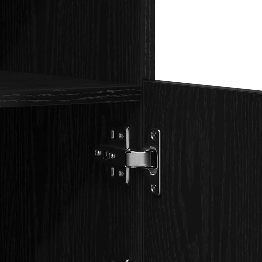 LED Sideboard Black Oak 60,5 x 37 x 67 cm Engineered Wood