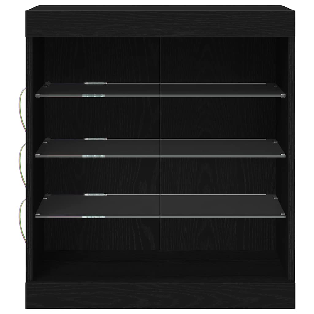 LED Sideboard Black Oak 60,5 x 37 x 67 cm Engineered Wood