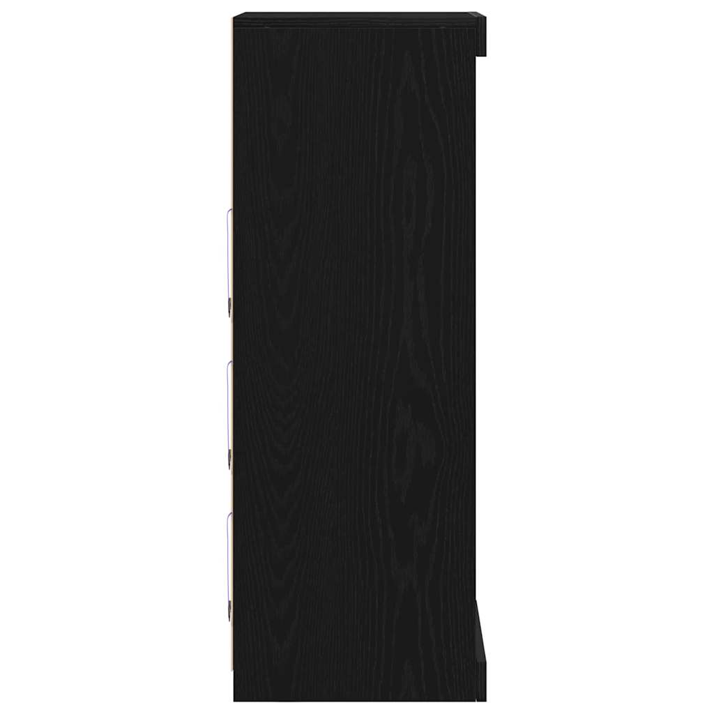 LED Sideboard Black Oak 41 x 37 x 100 cm Engineered Wood