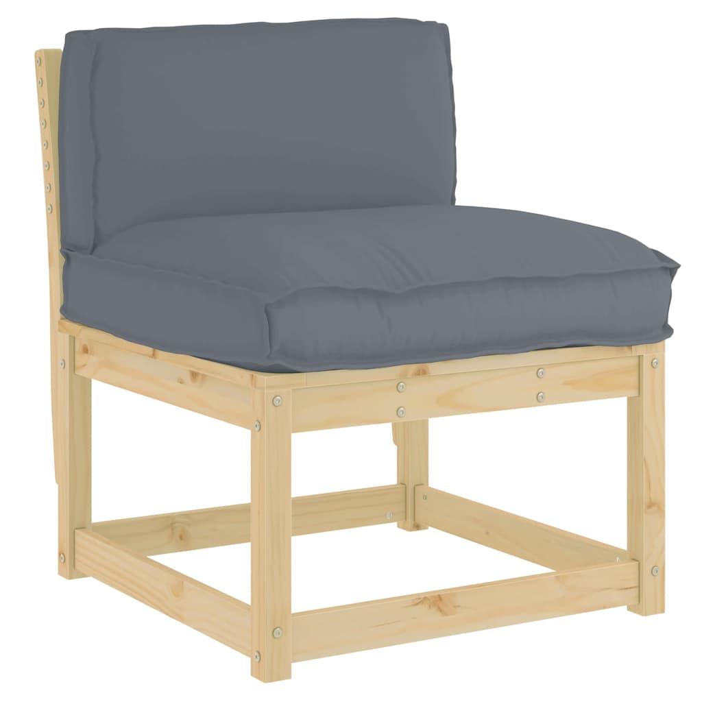 Pallet Cushion for Backrest Anthracite 70 x 40 x 12 cm