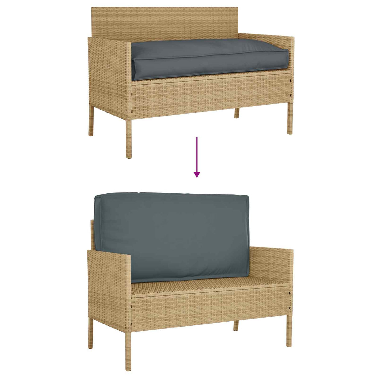 Cushion Anthracite 120 x 60 x 12 cm Oxford Fabric