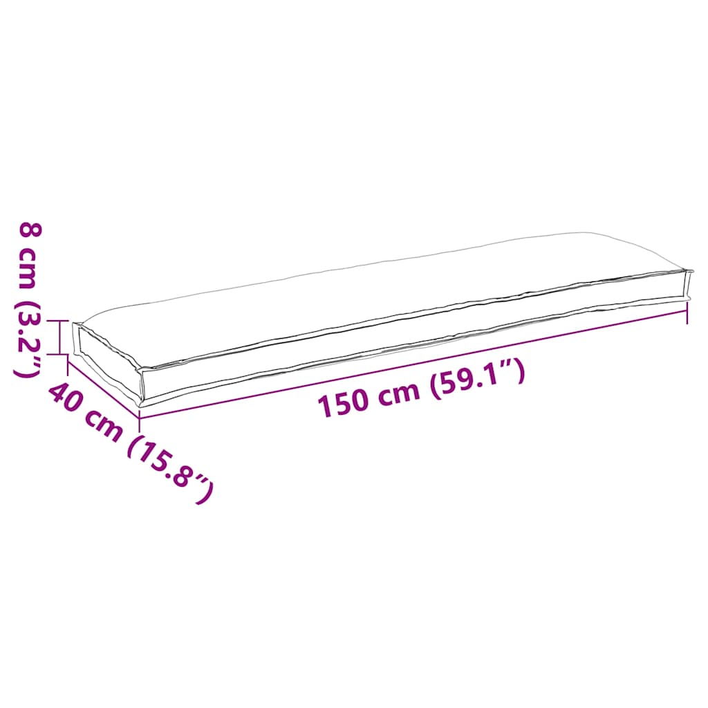 Pallet Cushion for Bench Anthracite 150 x 40 x 8 cm
